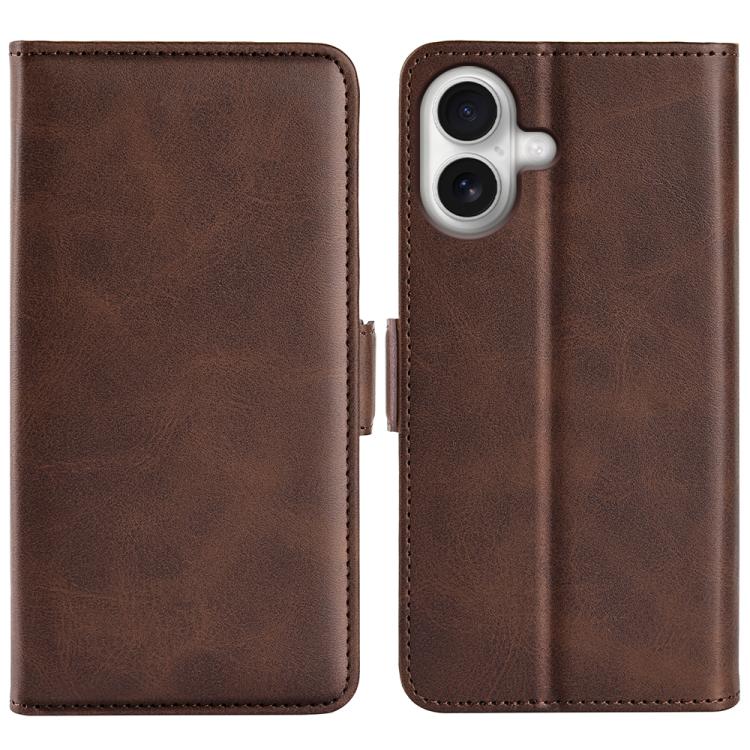 

For iPhone 17 Dual-side Magnetic Buckle Horizontal Flip Leather Phone Case(Brown)