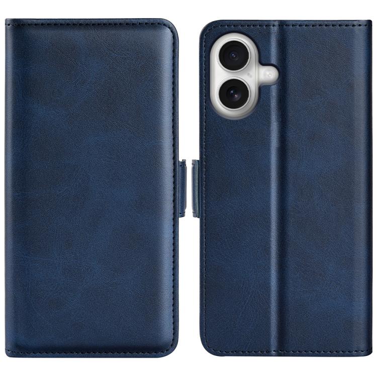 

For iPhone 17 Dual-side Magnetic Buckle Horizontal Flip Leather Phone Case(Dark Blue)