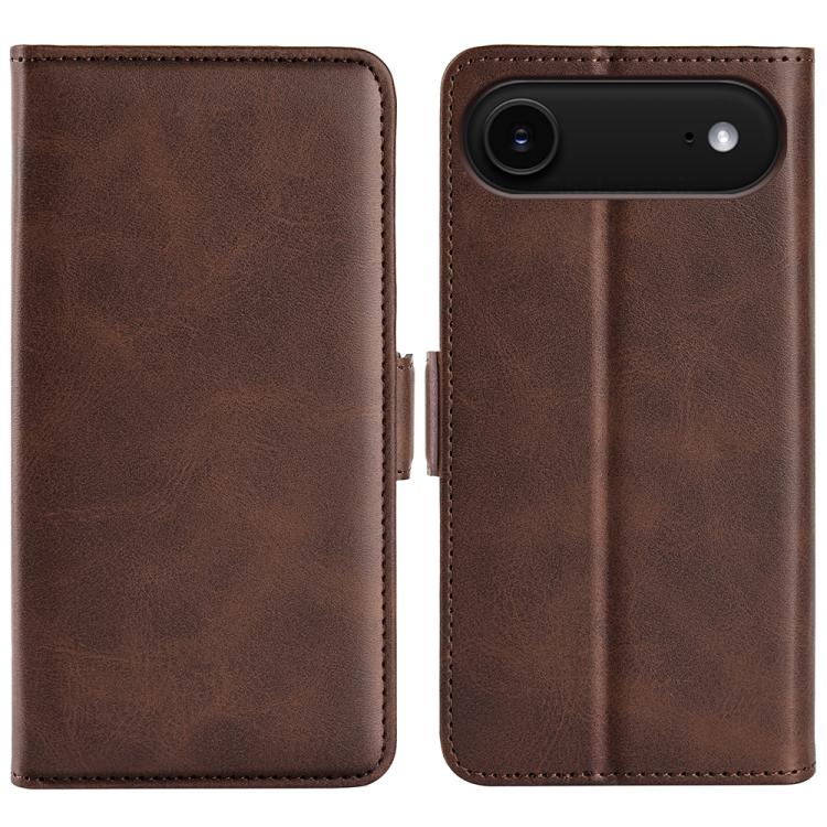 

For iPhone 17 Air Dual-side Magnetic Buckle Horizontal Flip Leather Phone Case(Brown)