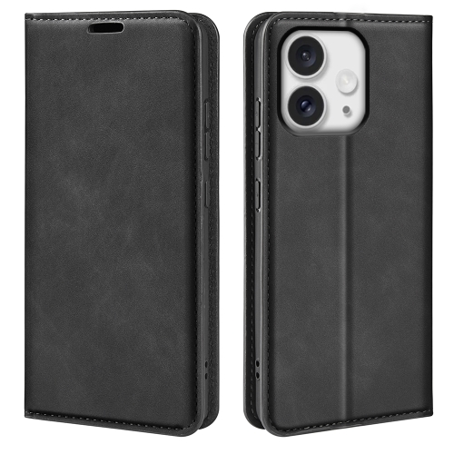 For iPhone 16 Pro Max Retro-skin  Magnetic Suction Leather Phone Case(Black)