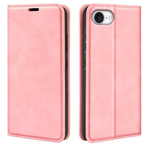 

For iPhone 16e Retro-skin Magnetic Suction Leather Phone Case(Pink)