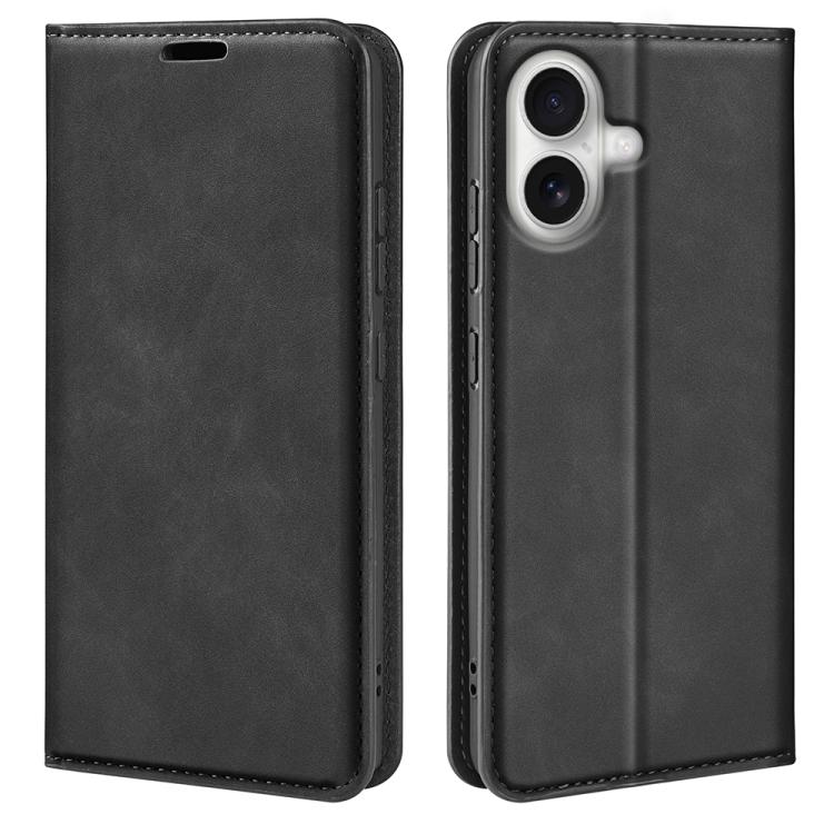 

For iPhone 17 Retro-skin Magnetic Suction Leather Phone Case(Black)