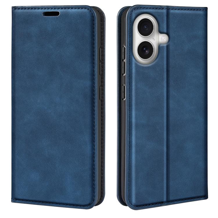 

For iPhone 17 Retro-skin Magnetic Suction Leather Phone Case(Dark Blue)