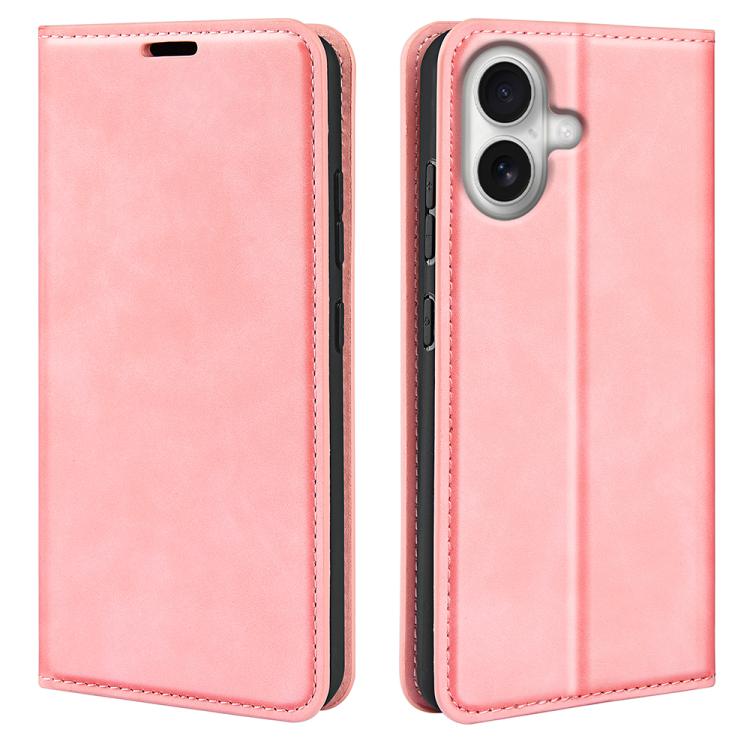 

For iPhone 17 Retro-skin Magnetic Suction Leather Phone Case(Pink)