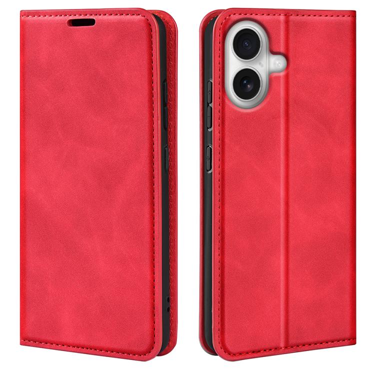 

For iPhone 17 Retro-skin Magnetic Suction Leather Phone Case(Red)