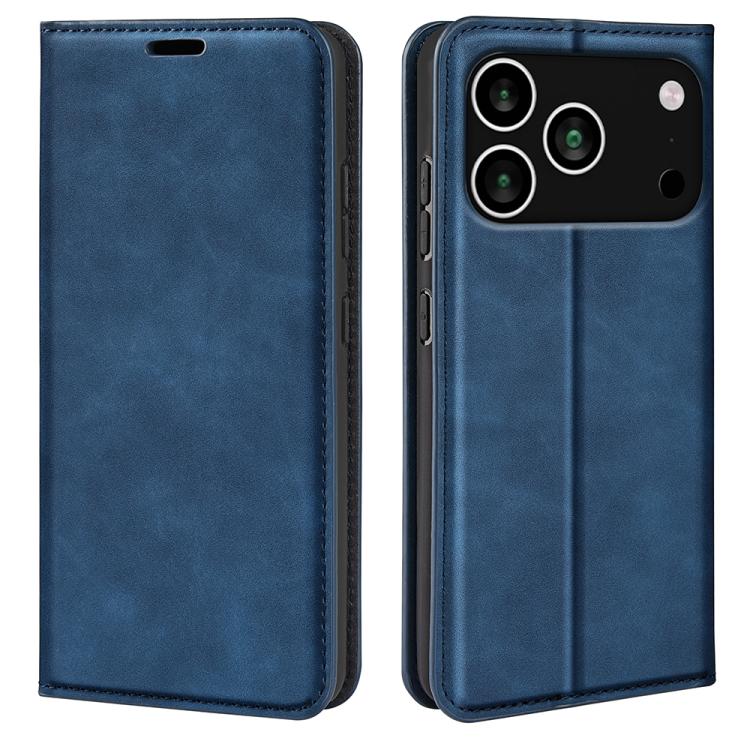 

For iPhone 17 Pro Retro-skin Magnetic Suction Leather Phone Case(Dark Blue)