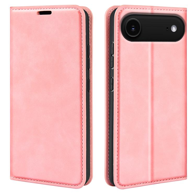 

For iPhone 17 Air Retro-skin Magnetic Suction Leather Phone Case(Pink)