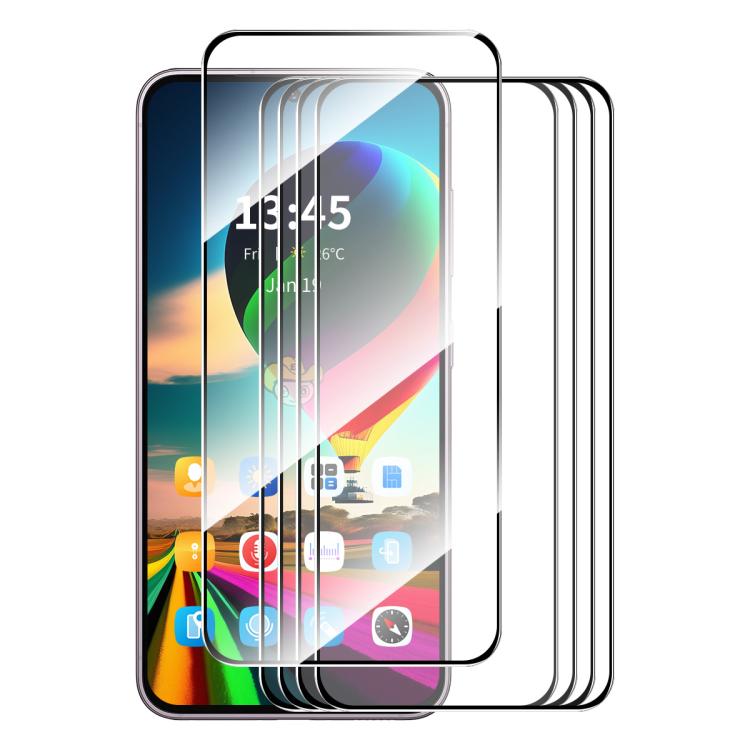 

For Redmi Note 14 4G 163.25mm 5pcs ENKAY Hat-Prince Full Glue High Aluminum-silicon Tempered Glass Film