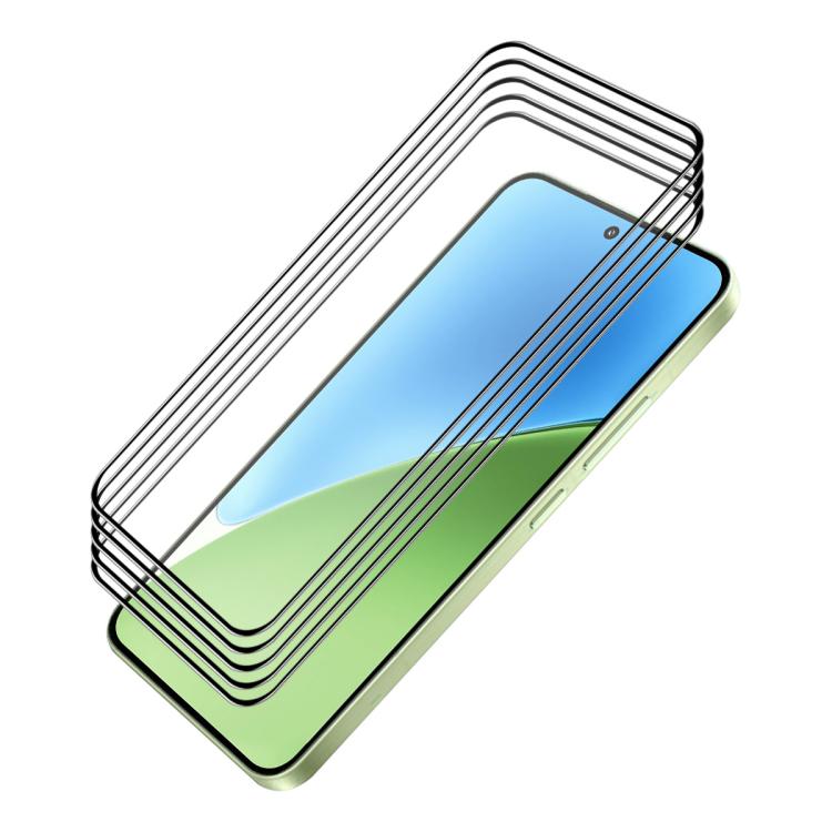 For Xiaomi Poco M8 Power 5G 5pcs ENKAY Hat-Prince Full Glue High Aluminum-silicon Tempered Glass Film