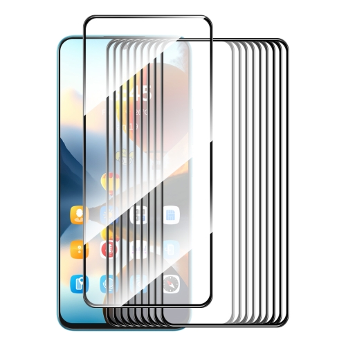 

For Xiaomi Poco X6 10pcs ENKAY Hat-Prince Full Glue High Aluminum-silicon Tempered Glass Film