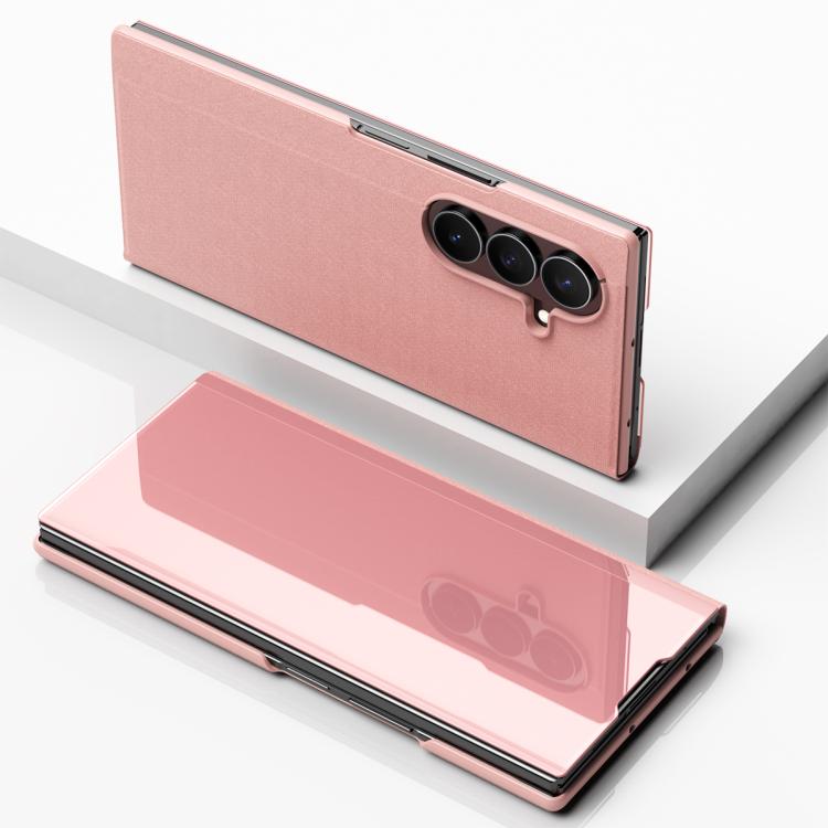For Galaxy Z TriFold Plated Mirror Horizontal Flip Leather Phone Case with Holder(Rose Gold) — купить у Sunsky-online WW