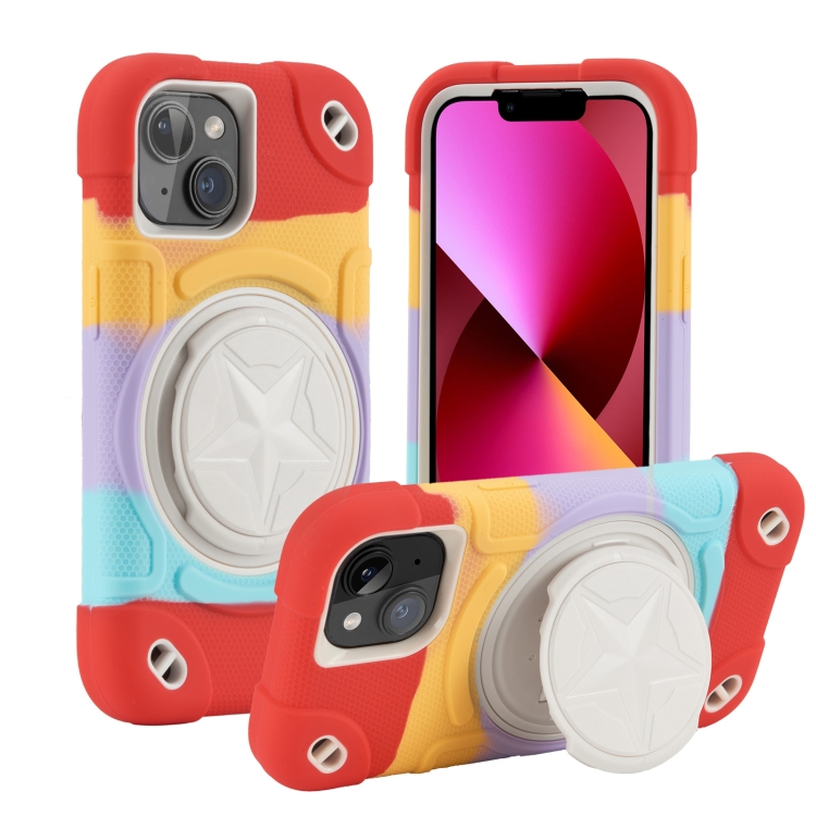 

For iPhone 13 Shield PC Hybrid Silicone Phone Case(Camouflag Red)