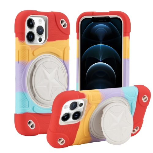 

For iPhone 12 Pro Shield PC Hybrid Silicone Phone Case(Camouflag Red)
