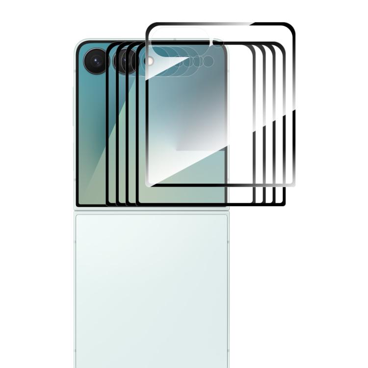 For Galaxy Z Flip8 5G Outer Screen 5pcs ENKAY Hat-Prince Full Glue High Aluminum-silicon Tempered Glass Film