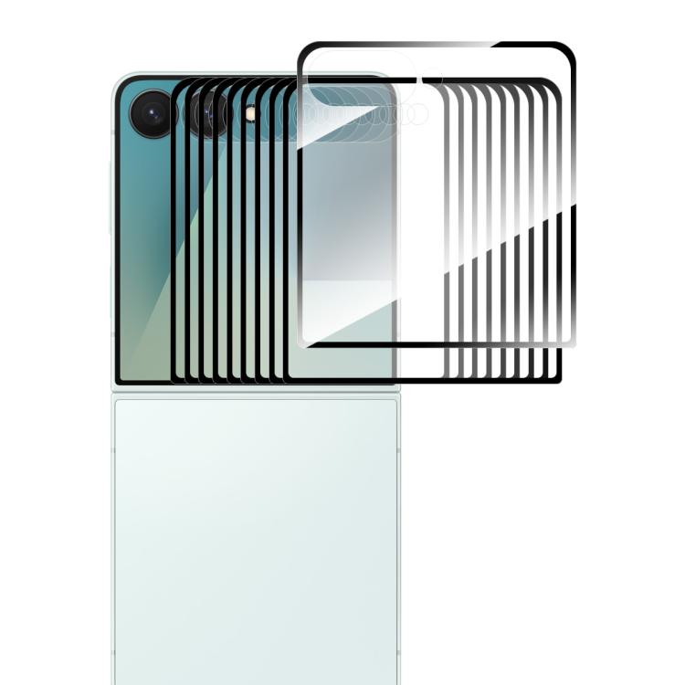For Galaxy Z Flip8 5G Outer Screen 10pcs ENKAY Hat-Prince Full Glue High Aluminum-silicon Tempered Glass Film
