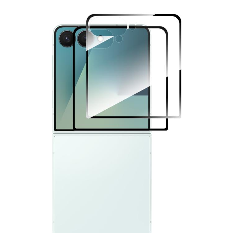 For Galaxy Z Flip8 5G Outer Screen 2pcs ENKAY Hat-Prince Full Glue High Aluminum-silicon Tempered Glass Film