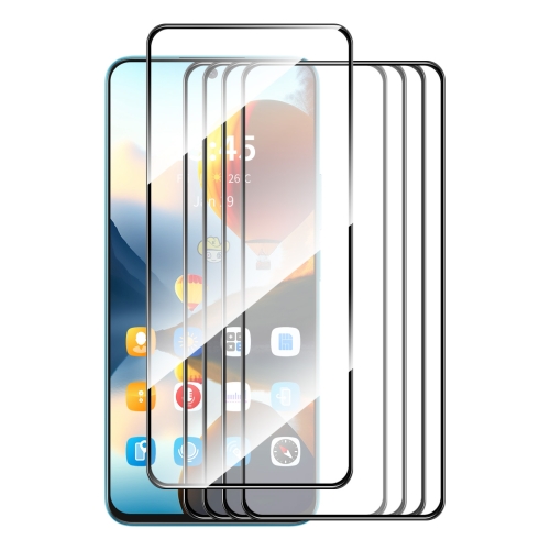 For Honor 90 GT 5pcs ENKAY Hat-Prince Full Glue High Aluminum-silicon Tempered Glass Film for oneplus 12 enkay hat prince 9h rear camera lens tempered glass film
