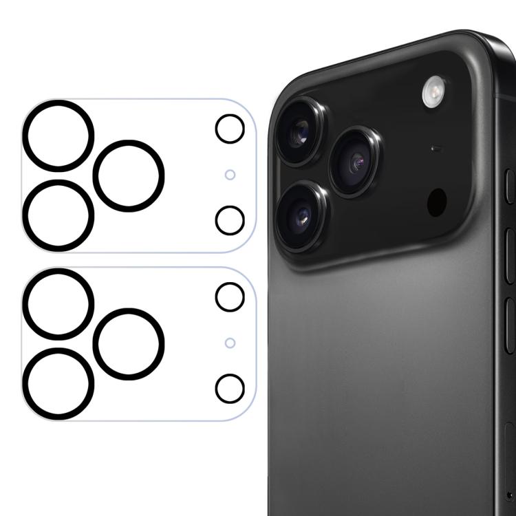 

For iPhone 17 Pro Max 2pcs ENKAY Hat-Prince 9H Rear Camera Lens Tempered Glass Film
