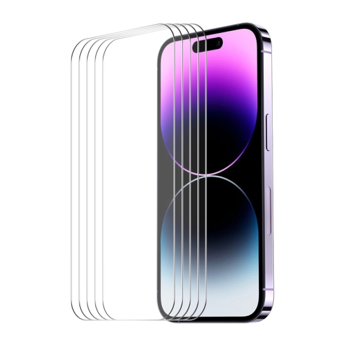 For iPhone 15 Pro 5pcs ENKAY 0.26mm 9H 2.5D High Aluminum-silicon Tempered Glass Film for iphone 15 pro enkay 0 26mm 9h 2 5d high aluminum silicon tempered glass film