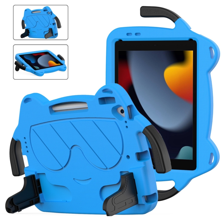 

For iPad 10.2 2019 / 2020 / 2021 Ice Baby EVA Shockproof Hard PC Tablet Case(Sky Blue+Black)