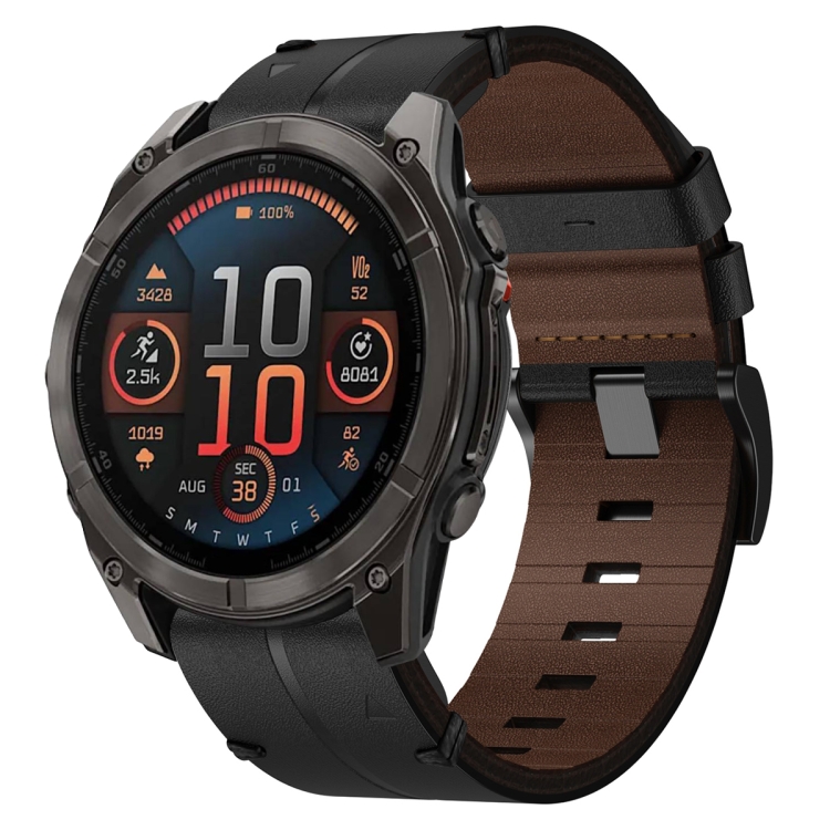 For Garmin Fenix AMOLED 51mm Leather Textured 26mm Watch
