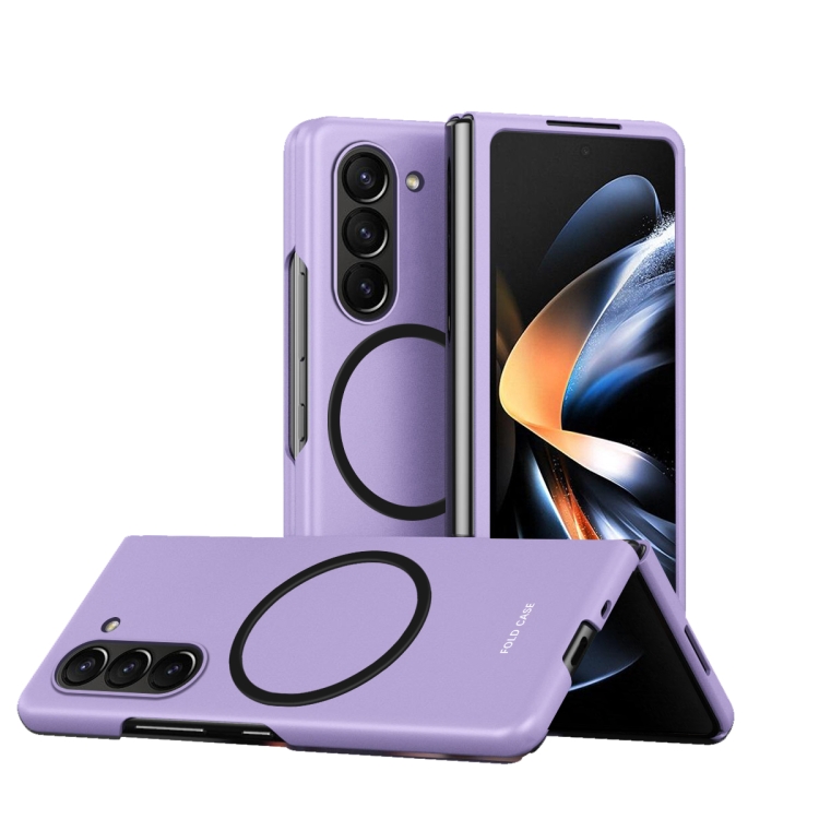

For Samsung Galaxy Z Fold6 Skin Feel Magnetic Shockproof Protective Phone Case(Purple)