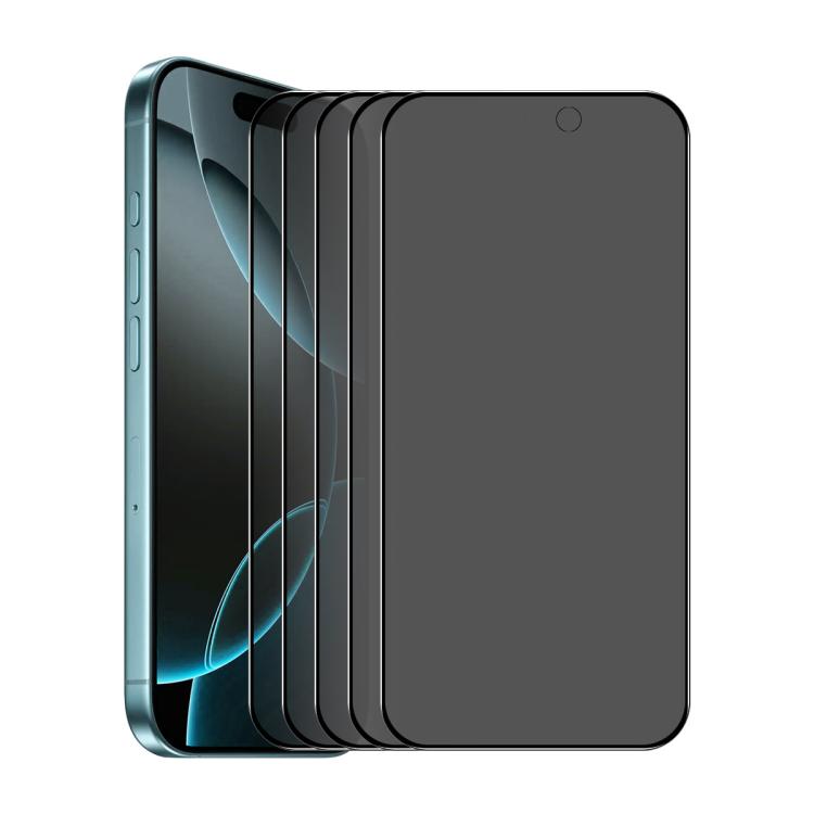 

For iPhone 17 5pcs ENKAY Hat-Prince 28° Anti-peeping Tempered Glass Protector Full Screen Film
