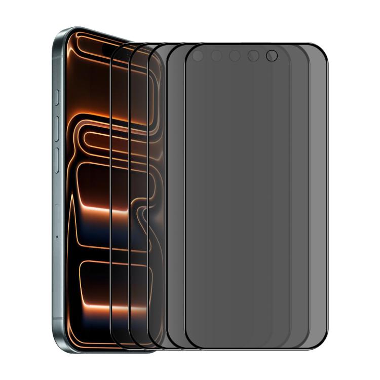 For iPhone 18 Pro 5pcs ENKAY Hat-Prince 28° Anti-peeping Tempered Glass Protector Full Screen Film