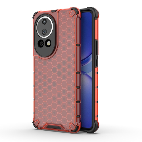 

For Huawei Nova 12 Shockproof Honeycomb Phone Case(Red)