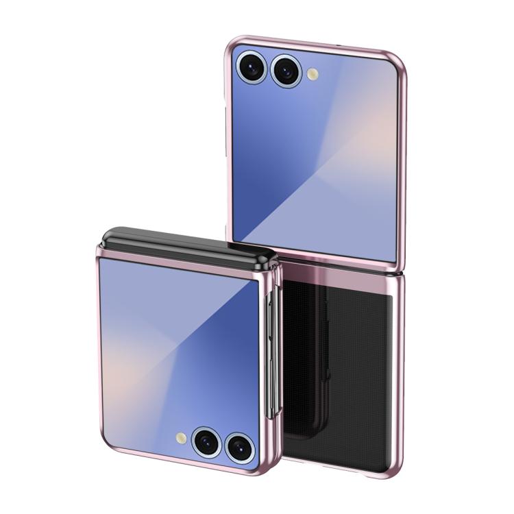 

For Samsung Galaxy Z Flip7 5G Electroplating Transparent Shockproof Phone Case(Rose Gold)