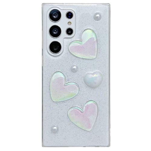 

For Samsung Galaxy S21 Ultra 5G Love Epoxy TPU Protective Case(Transparent)