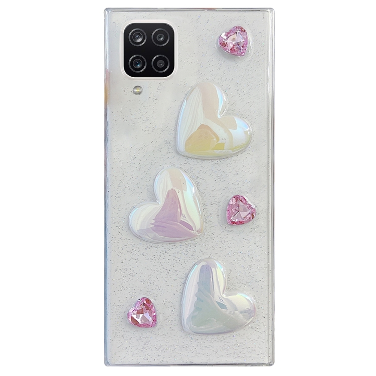 

For Samsung Galaxy A12 Love Epoxy TPU Protective Case(Pink)