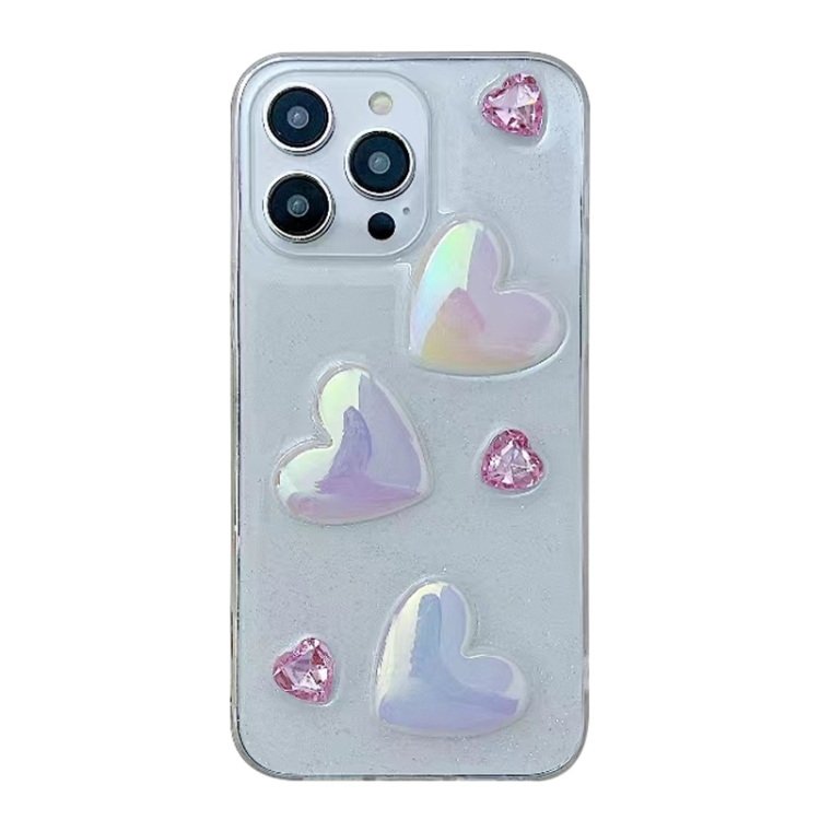 

For iPhone 14 Pro Max Love Epoxy TPU Phone Case(Pink)