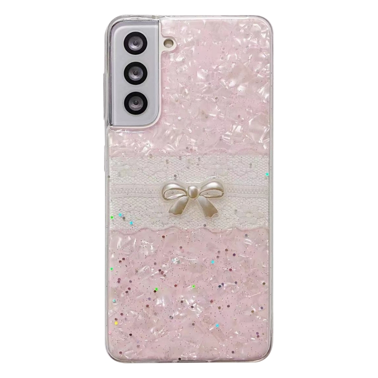 

For Samsung Galaxy S21 FE 5G Shell Pattern Bow TPU Phone Protective Case(Pink)