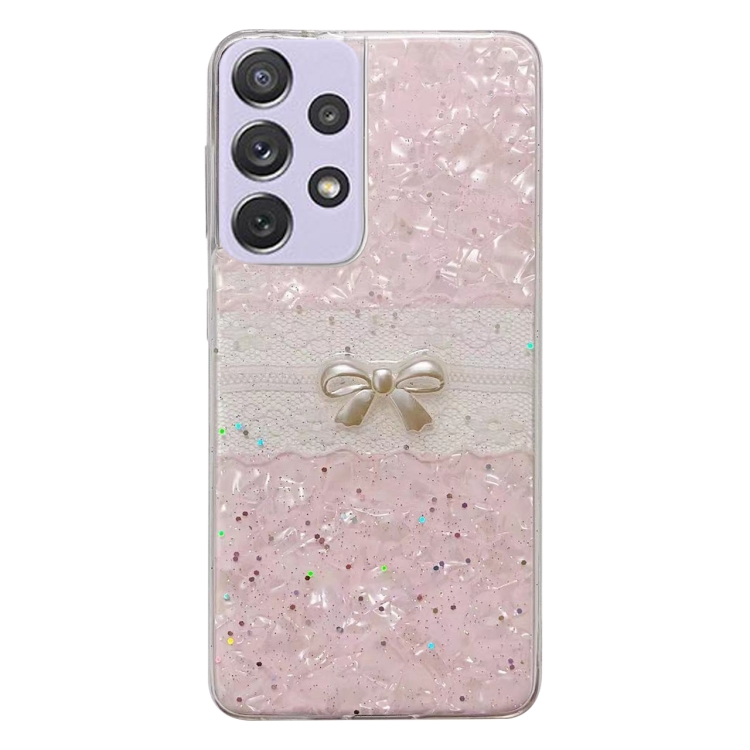 

For Samsung Galaxy A72 4G/5G Shell Pattern Bow TPU Phone Protective Case(Pink)