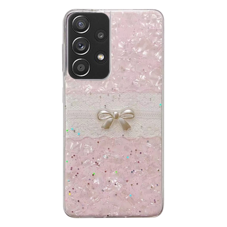 

For Samsung Galaxy A52 4G/5G Shell Pattern Bow TPU Phone Protective Case(Pink)