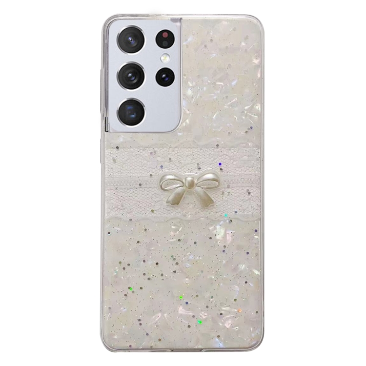 

For Samsung Galaxy S21 Ultra 5G Shell Pattern Bow TPU Phone Protective Case(Colorful)