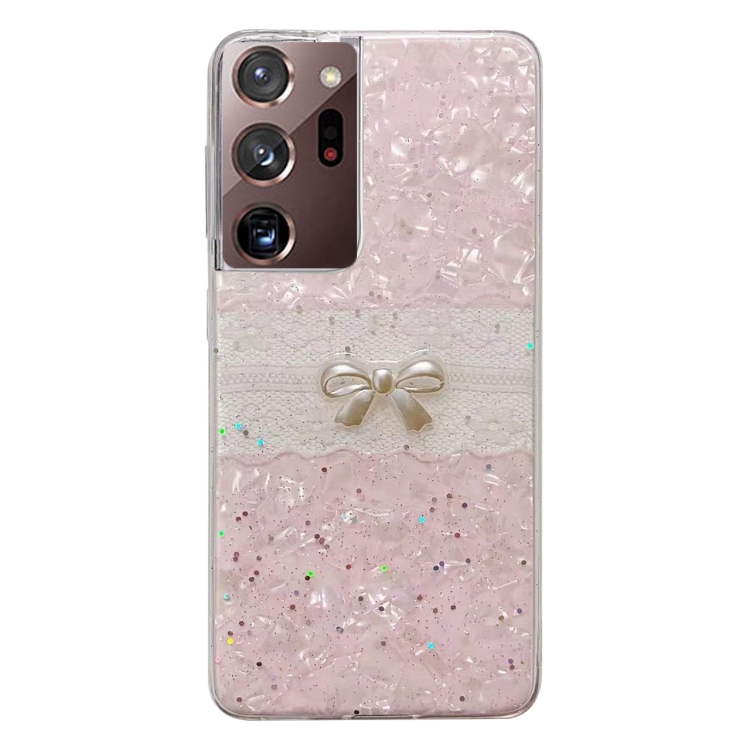

For Samsung Galaxy Note20 Ultra Shell Pattern Bow TPU Phone Protective Case(Pink)