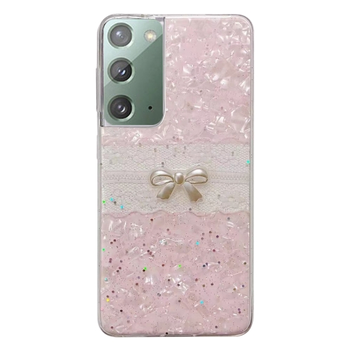 

For Samsung Galaxy Note20 Shell Pattern Bow TPU Phone Protective Case(Pink)