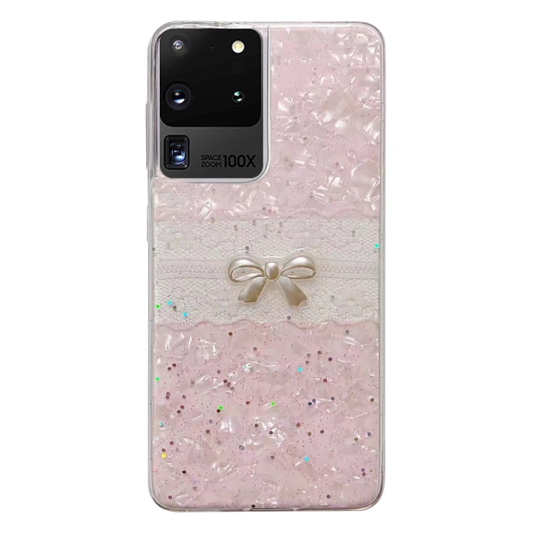 

For Samsung Galaxy S20 Ultra Shell Pattern Bow TPU Phone Protective Case(Pink)