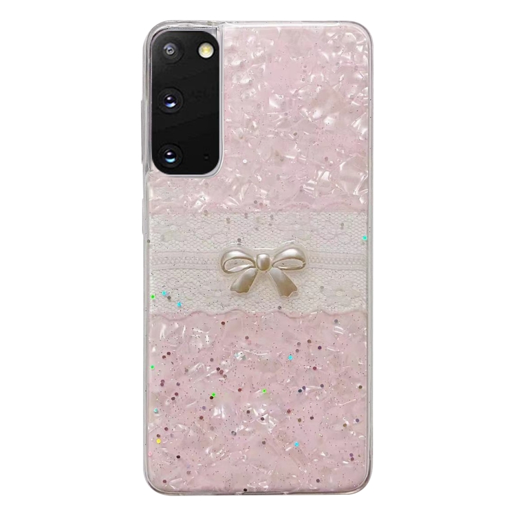 

For Samsung Galaxy S20 Shell Pattern Bow TPU Phone Protective Case(Pink)