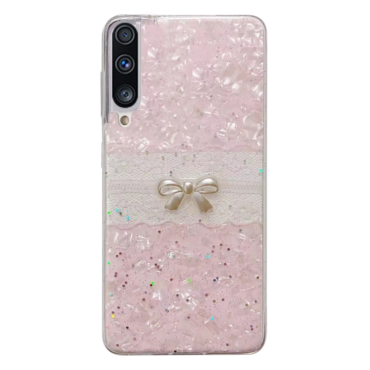 

For Samsung Galaxy A70 Shell Pattern Bow TPU Phone Protective Case(Pink)