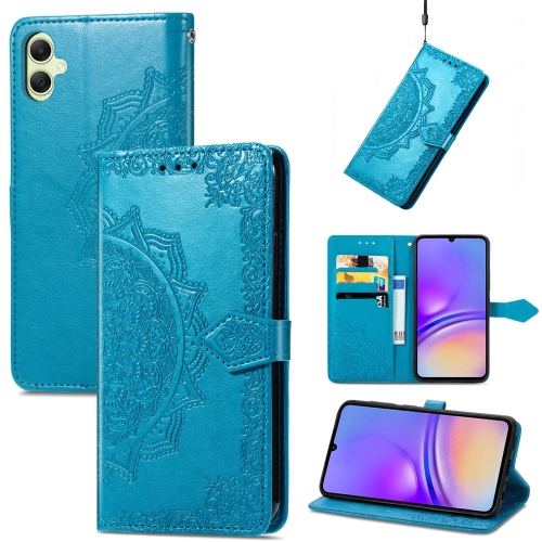 

For Samsung Galaxy S23 FE 5G Mandala Flower Embossed Leather Phone Case(Blue)