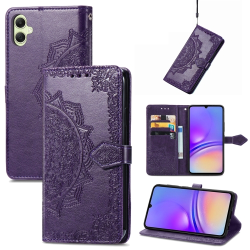 

For Samsung Galaxy S23 FE 5G Mandala Flower Embossed Leather Phone Case(Purple)