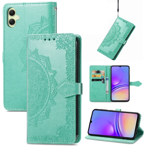 

For Samsung Galaxy S23 FE 5G Mandala Flower Embossed Leather Phone Case(Green)