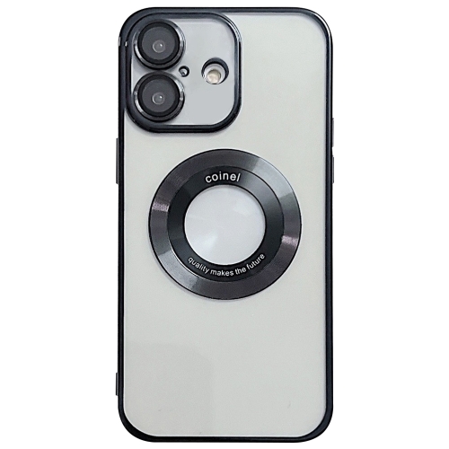 

For iPhone 16 Electroplating Magsafe TPU Phone Case(Black)