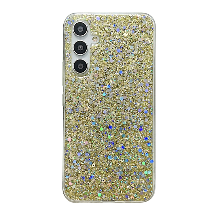 

For Samsung Galaxy A25 Glitter Sequins Epoxy TPU Phone Case(Gold)
