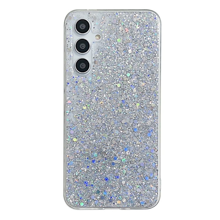 

For Samsung Galaxy A15 Glitter Sequins Epoxy TPU Phone Case(Silver)