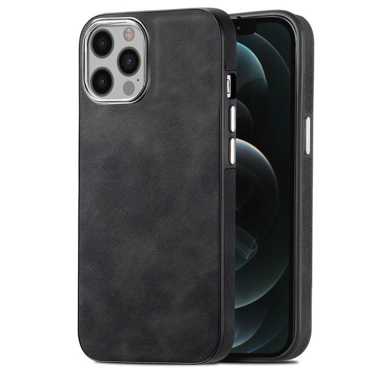 

For iPhone 12 Skin-Feel Electroplating TPU Shockproof Phone Case(Black)