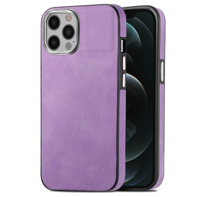 

For iPhone 12 Skin-Feel Electroplating TPU Shockproof Phone Case(Purple)